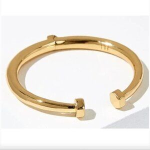 India Hicks “Double Shot” Hinged Bracelet Cuff 14kt gold-plated $140, NEW IN BOX